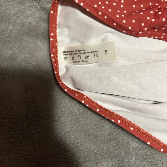 SHEIN NWOT Red- rust  Polka Dot Bikini Set - Picture 4 of 5